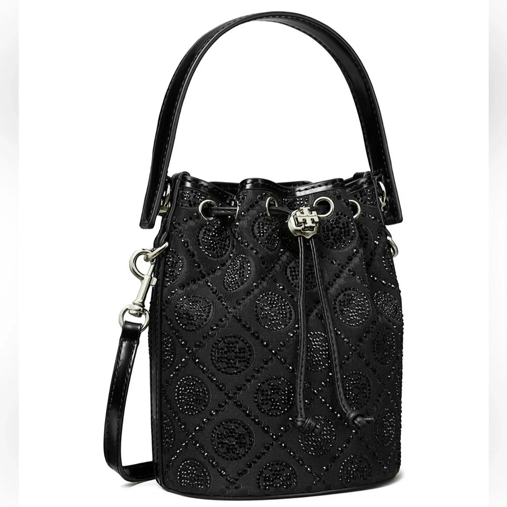 Tory Burch Mini T Monogram Hotfix Bucket Bag